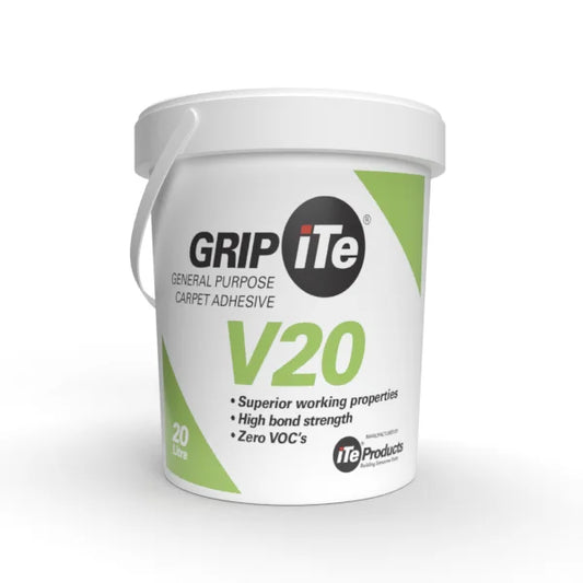 GRIPiTe V20 is a general-purpose carpeting adhesive, designed for needle punch broadloom and tiles. GRIPiTe V20 is water based and contains no VOC’s