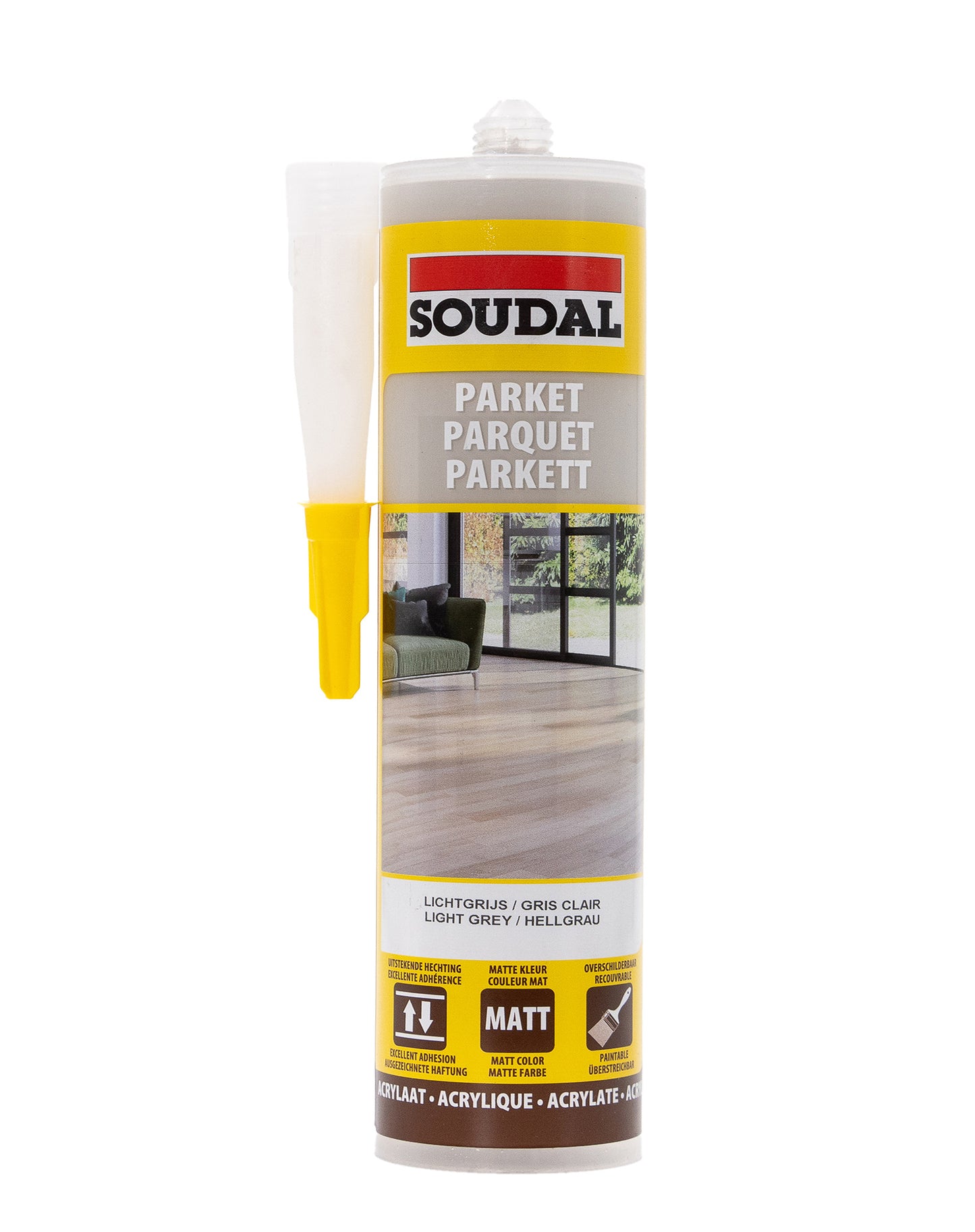 Acrylic parquet sealant Water-based acrylic polymer serves as a flexible joint sealant designed specifically for sealing joints in parquet or laminate floors.